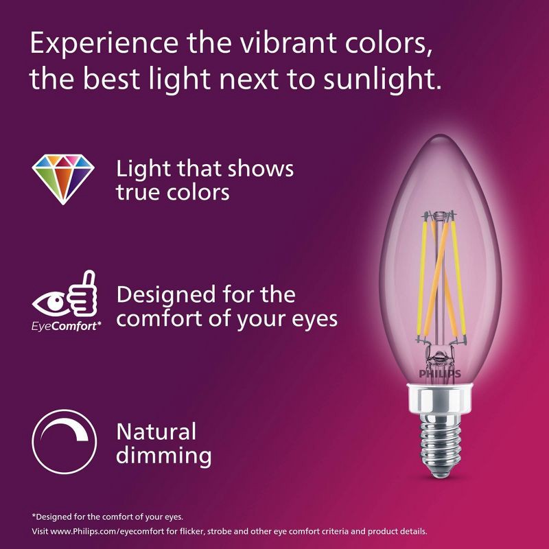 slide 2 of 8, Philips Ultra Definition 40W Clear Soft White B11 E12 3P, 1 ct