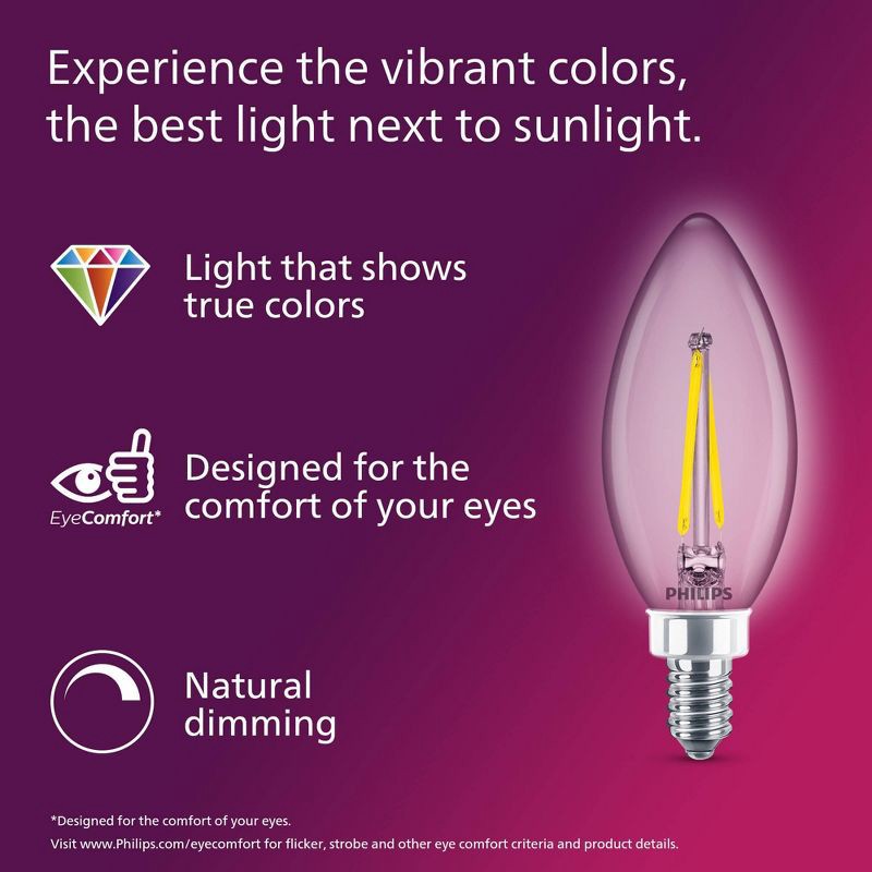 slide 4 of 9, Philips Ultra Definition 40W Clear Daylight B11 E12 3P, 1 ct