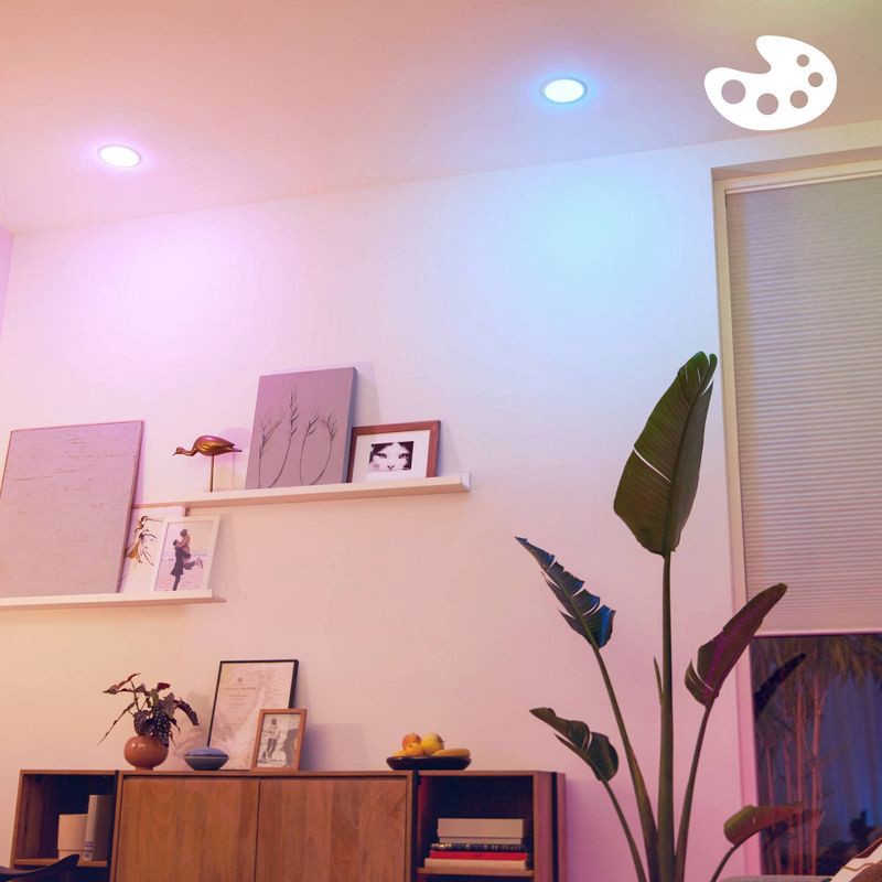 slide 5 of 8, Philips Smart Wi-Fi 85W 6'' Recessed Downlight 1P: E26 Base, Smart Color and Tunable White, Voice Control, Dimmable, 1 ct