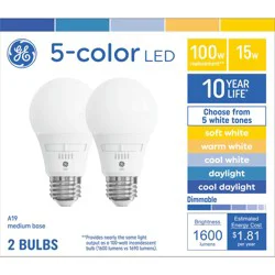 GE Household Lighting GE 2pk 100W LED 5 CCT Aline