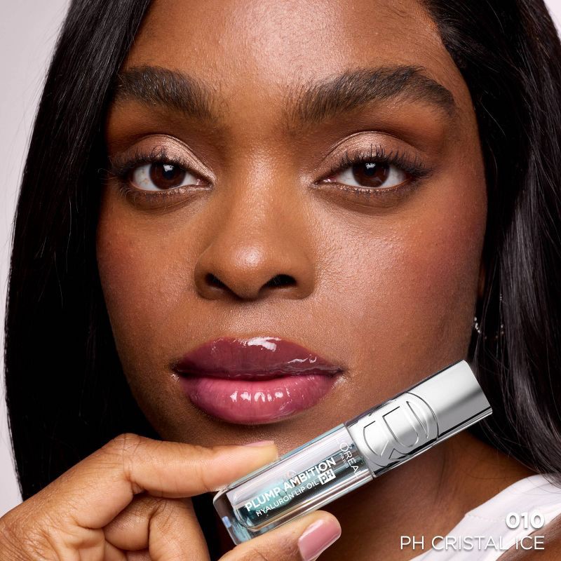 slide 4 of 13, L'Oreal Paris Plump Ambition Hyaluron pH Lip Oil Plumping Lip Gloss - pH Cristal - 0.16 fl oz, 0.16 fl oz
