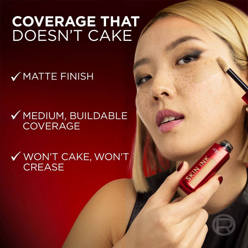 slide 7 of 10, L'Oreal Paris Infallible Skin Ink Matte 2-in-1 Foundation and Concealer - 265 Medium Neutral - 0.5 fl oz, 0.5 fl oz