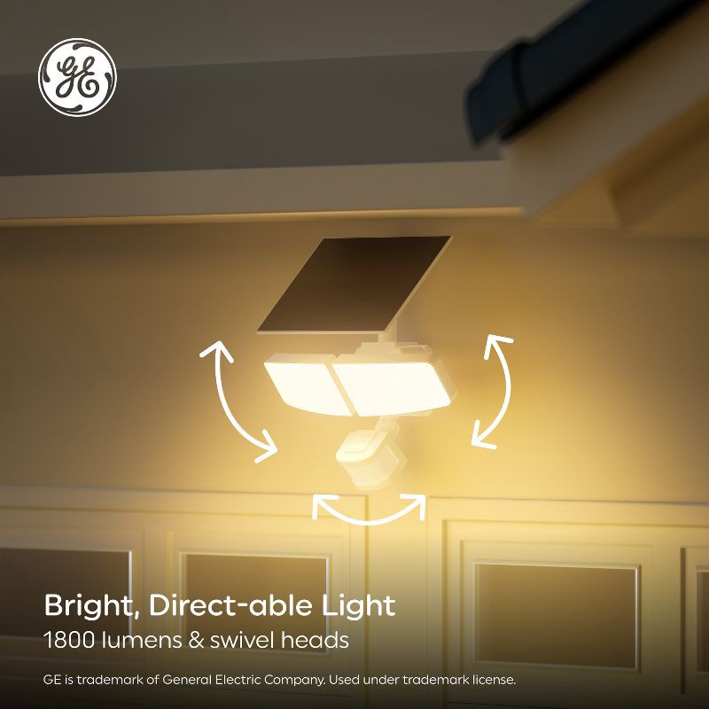 slide 6 of 9, GE Household Lighting GE Outdoor 5CCT Security 2 Head Solar Motion Sensing Light Fixture, 1 ct