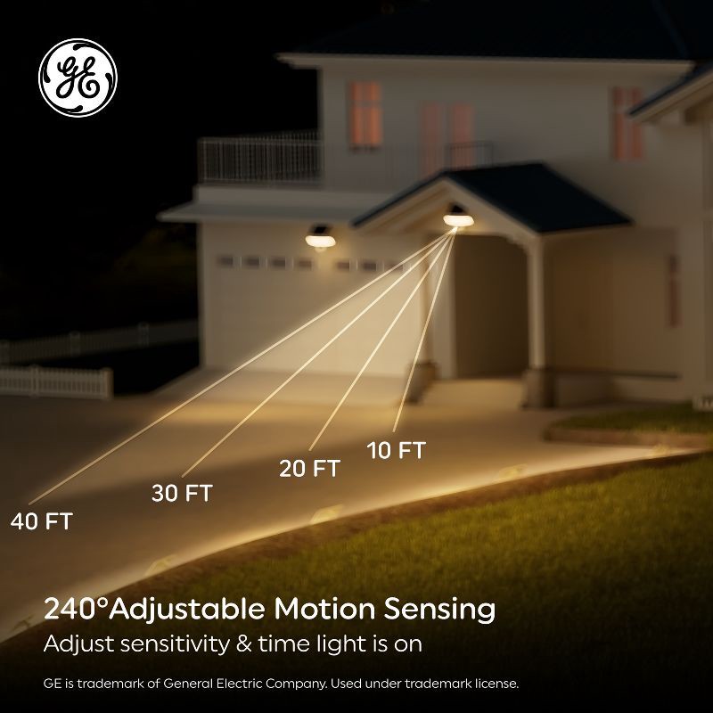 slide 7 of 9, GE Household Lighting GE Outdoor 5CCT Security 2 Head Solar Motion Sensing Light Fixture, 1 ct