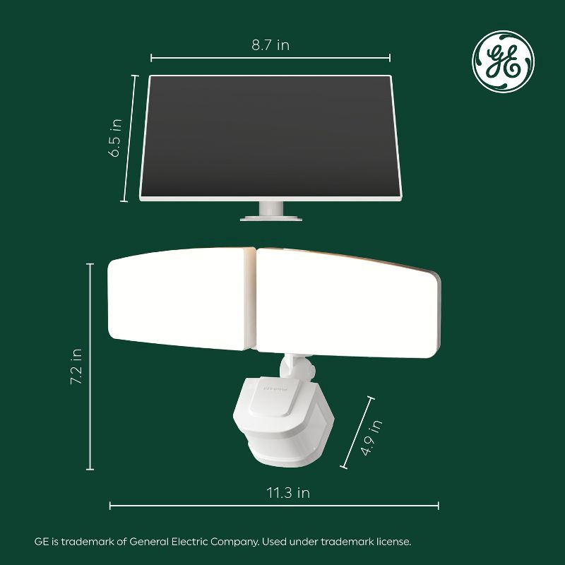 slide 9 of 9, GE Household Lighting GE Outdoor 5CCT Security 2 Head Solar Motion Sensing Light Fixture, 1 ct