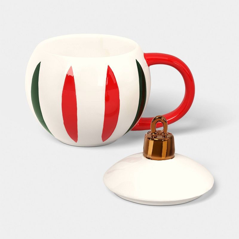 slide 3 of 4, 12.85 fl oz Christmas Stoneware Ornament Figural Lid Coaster Mug - Wondershop™, 12.85 fl oz