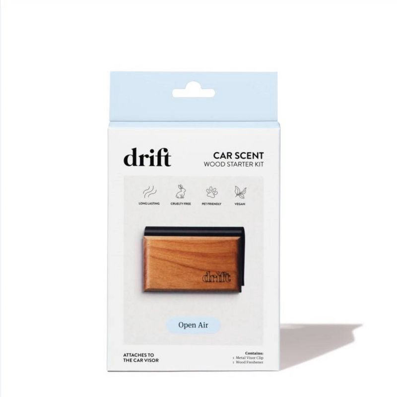slide 1 of 1, Drift Co Car Wood Air Freshener Car Odor Eliminator Open Air Scent Starter Kit, 1 ct