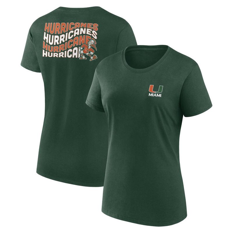 slide 3 of 3, NCAA Miami Hurricanes Women's Bi-Blend Crew T-Shirt - L, 1 ct