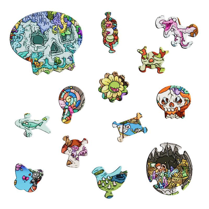 slide 4 of 6, Magic Puzzle Company The Peckish Pirates Jigsaw Puzzle - 1000pc: Paper Collage, Boost Memory & Motor Skills, 1000 ct