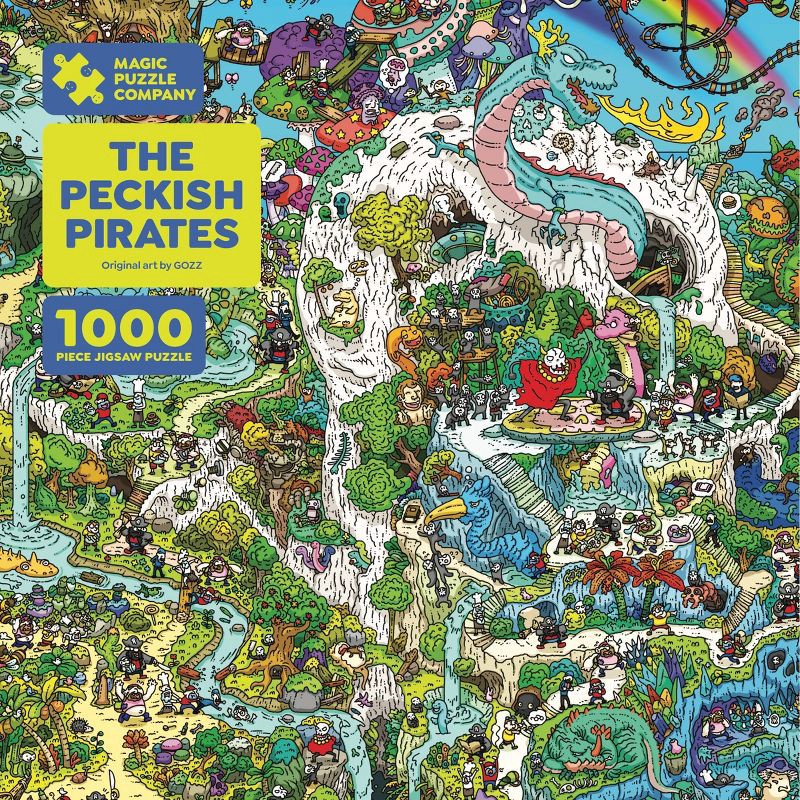 slide 6 of 6, Magic Puzzle Company The Peckish Pirates Jigsaw Puzzle - 1000pc: Paper Collage, Boost Memory & Motor Skills, 1000 ct