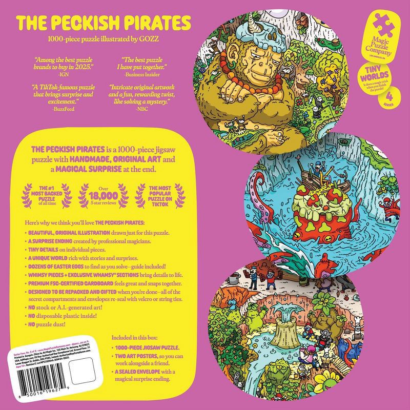 slide 2 of 6, Magic Puzzle Company The Peckish Pirates Jigsaw Puzzle - 1000pc: Paper Collage, Boost Memory & Motor Skills, 1000 ct