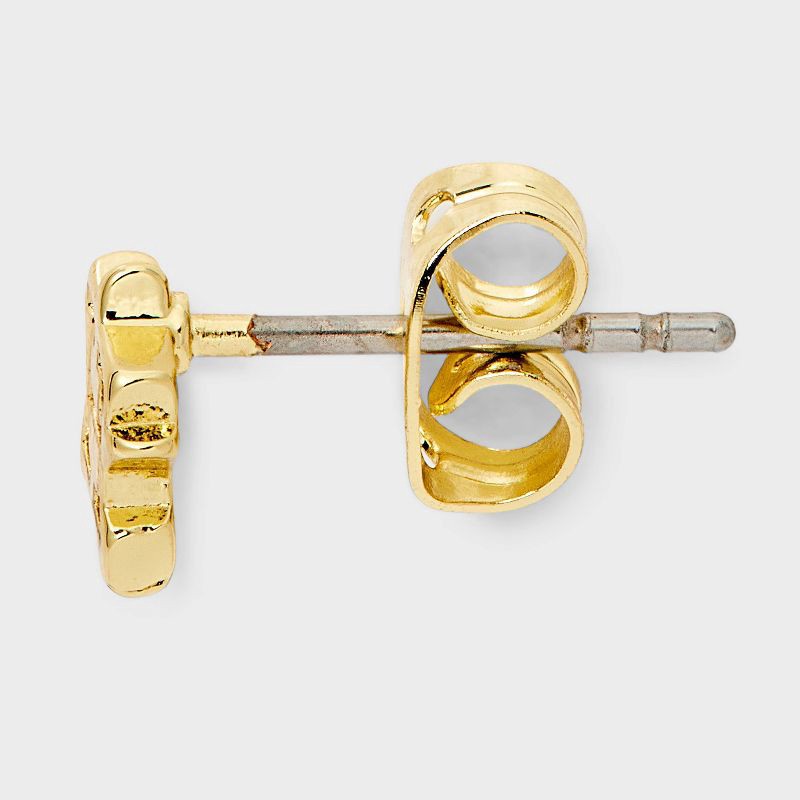 slide 3 of 3, Bijoux Sport by Luv Aj MLB Gold Logo Stud Earrings - Houston Astros: Brass Post Closure, 1" Length, 1" Width, Single Pair, 1 ct