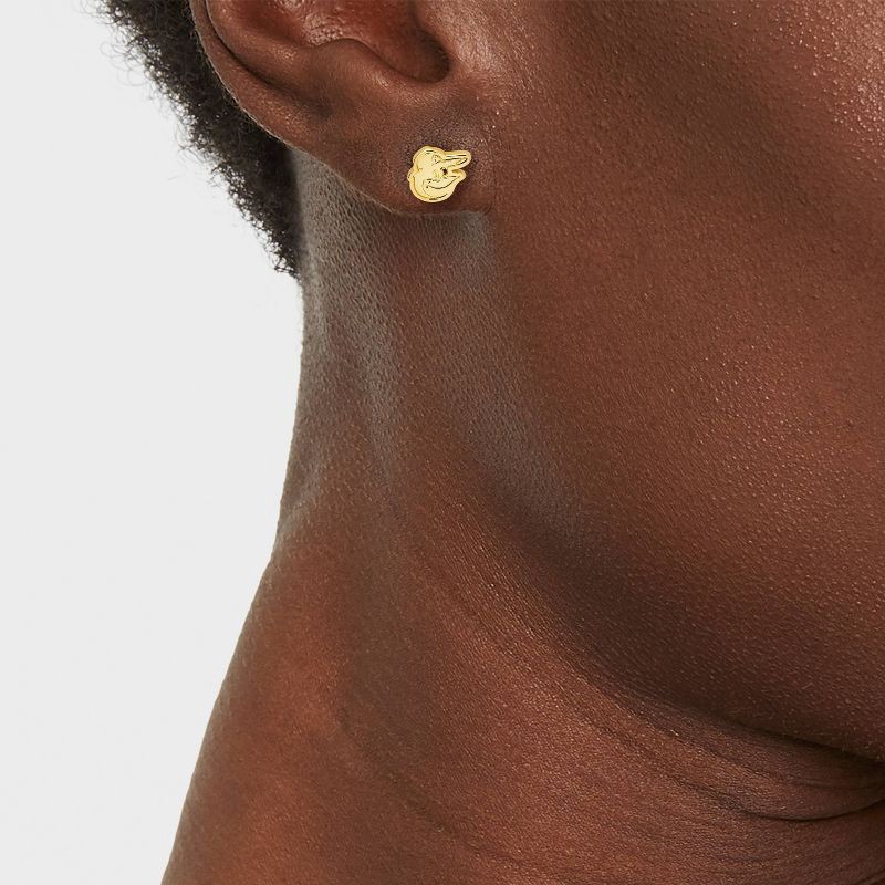 slide 2 of 2, Bijoux Sport by Luv Aj MLB Gold Logo Stud Earrings - Baltimore Orioles: Brass Post Closure, 1" Size, 1 ct