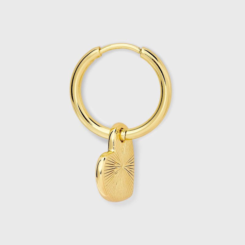 slide 3 of 3, Bijoux Sport by Luv Aj MLB Gold Logo Heart Hoop Earrings - New York Yankees: Brass Snap Closure, 1" Size, 1 ct