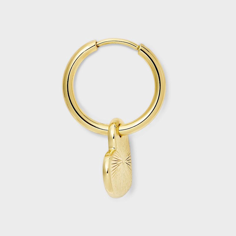 slide 3 of 3, Bijoux Sport by Luv Aj MLB Gold Logo Heart Hoop Earrings - Boston Red Sox: Brass Snap Closure, 1" Size, 1 ct