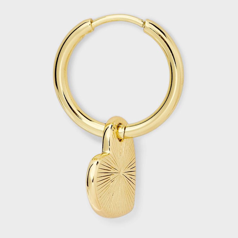 slide 3 of 3, Bijoux Sport by Luv Aj MLB Gold Logo Heart Hoop Earrings - Arizona Diamondbacks: Brass Snap Closure, 1" Size, 1 ct