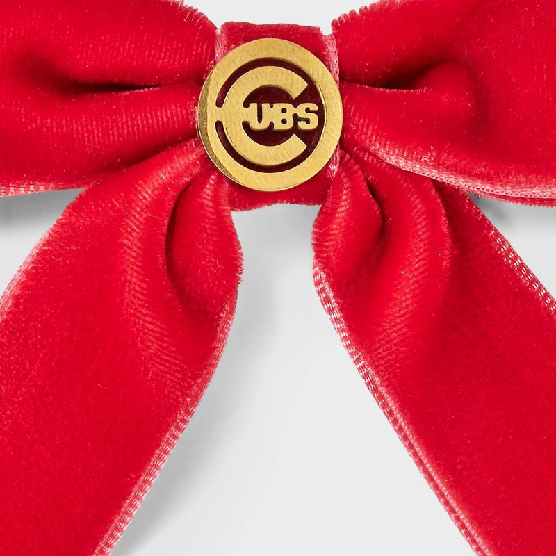 slide 2 of 2, Bijoux Sport by Luv Aj MLB Logo Velvet Hair Bow - Chicago Cubs: Polyester & Stainless Steel Hair Clip, 1 ct