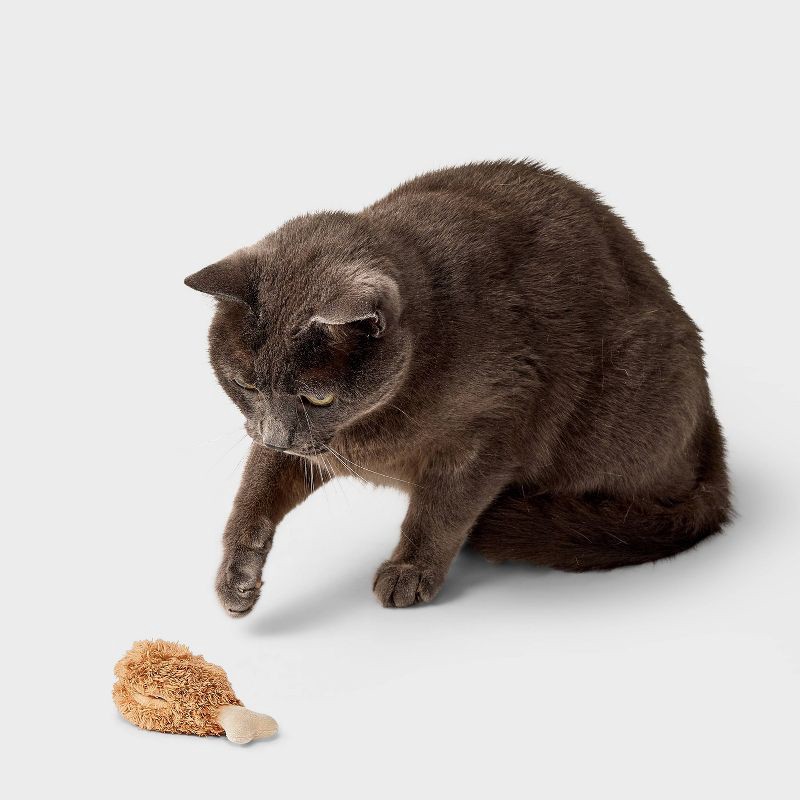 slide 2 of 3, Chicken Drummy Refillable Catnip Cat Plush Toy Set - 2pc - Boots & Barkley™, 2 ct