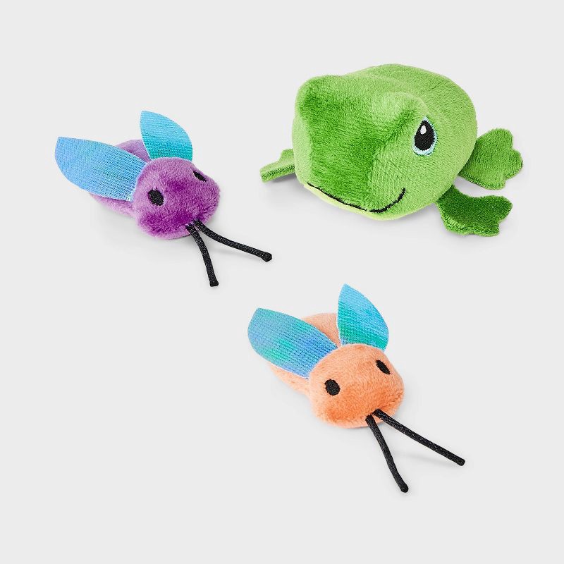 slide 3 of 3, Baby Toad and Moths Cat Plush Toy Set - 3pc - Boots & Barkley™, 3 ct