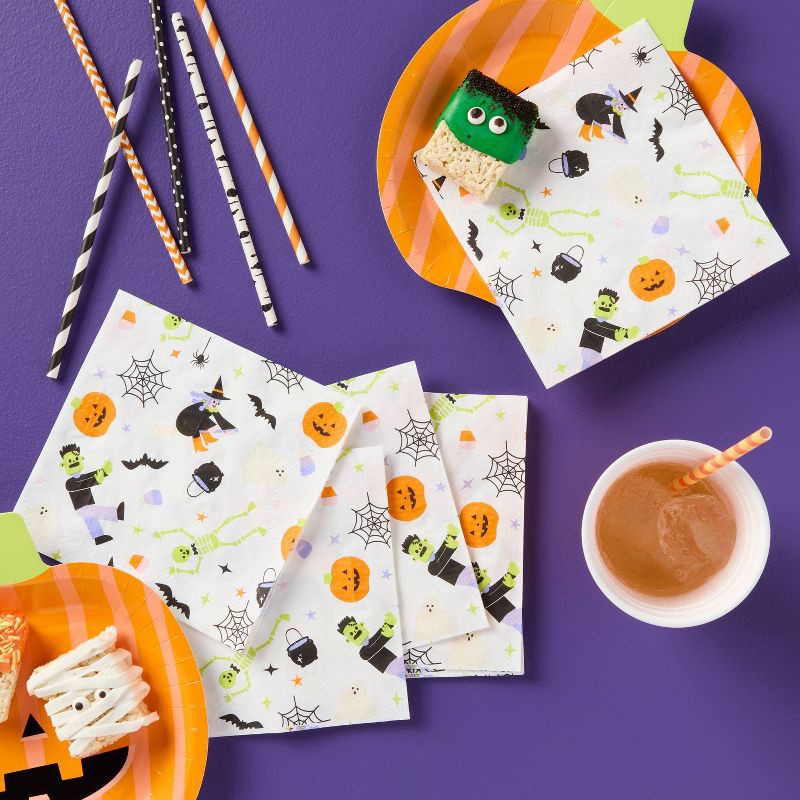slide 2 of 3, 20ct Halloween Monster Party Lunch Napkin - Spritz™, 20 ct
