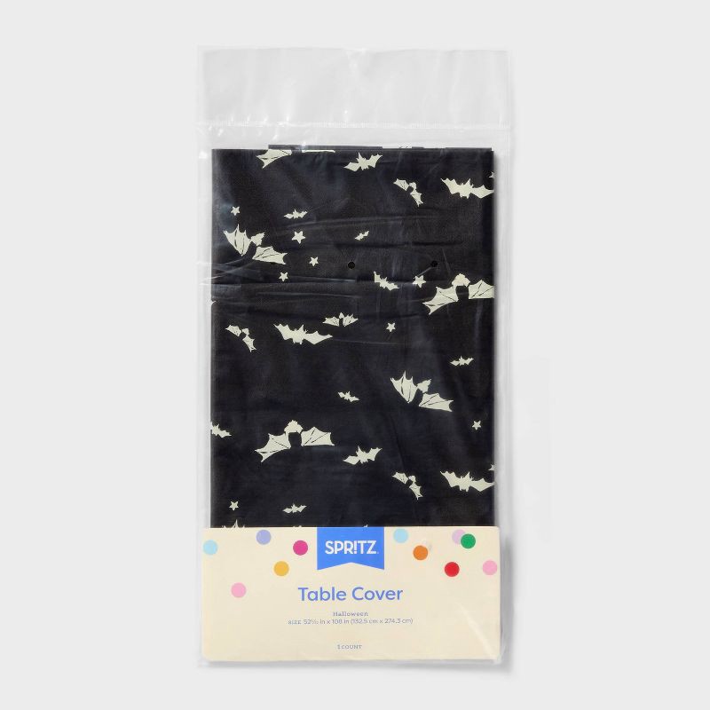 slide 3 of 3, Halloween Bats Table Cover - Spritz™, 1 ct