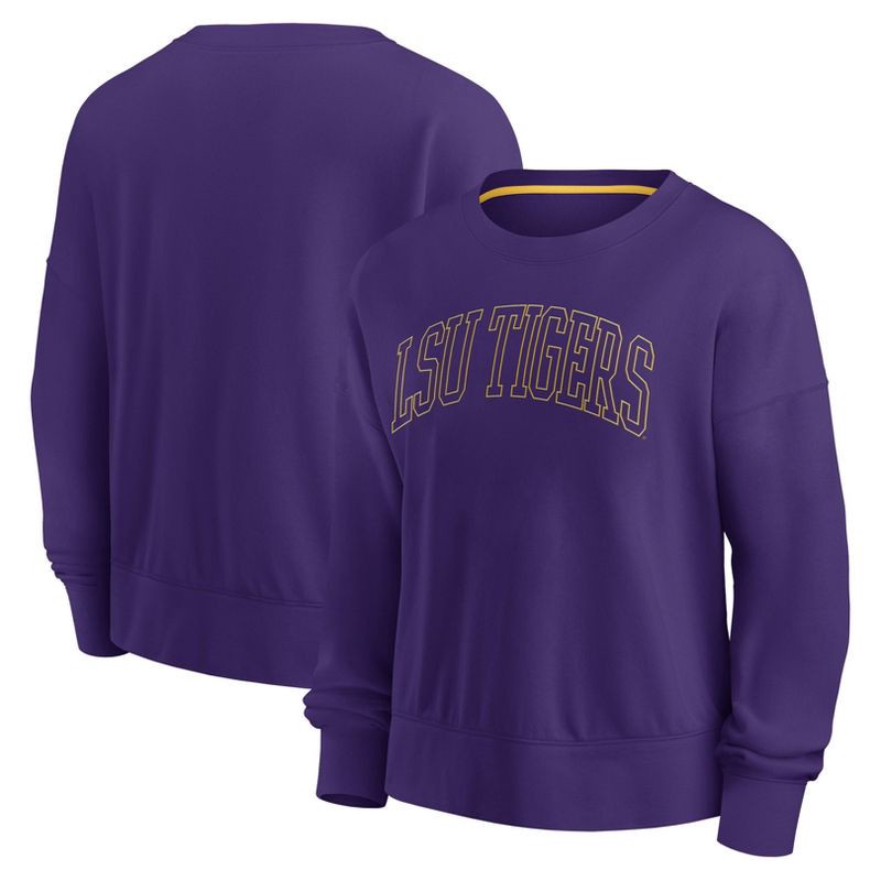 slide 3 of 3, NCAA LSU Tigers Women's Crew Shirt - L, 1 ct