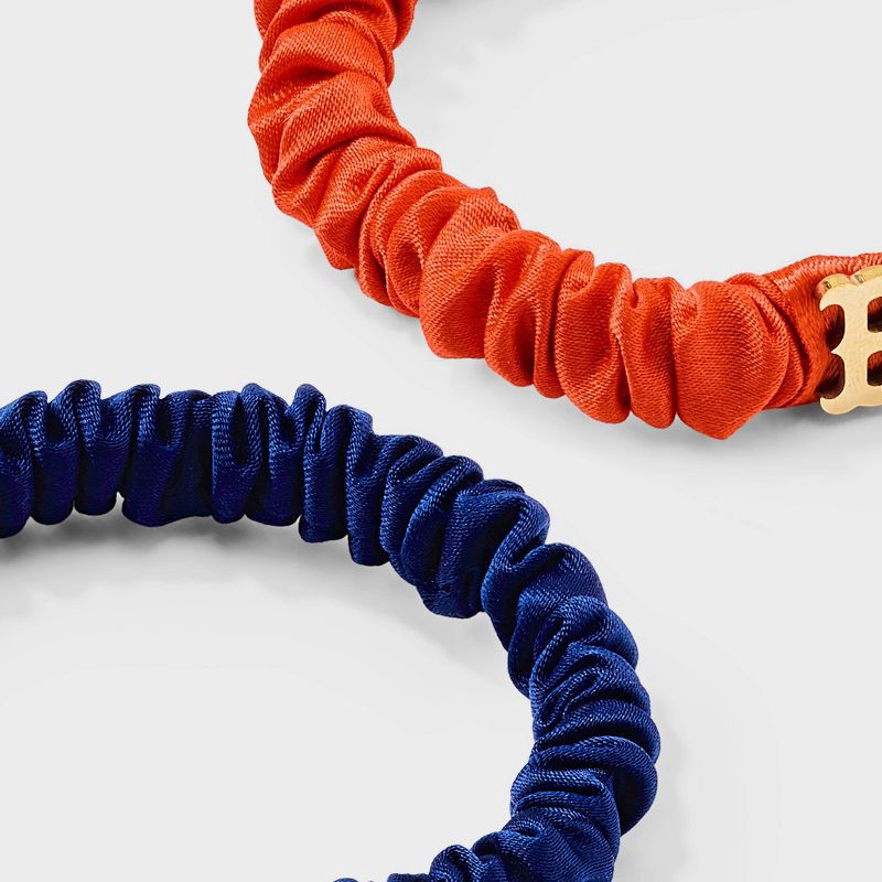 slide 2 of 2, Bijoux Sport by Luv Aj MLB Logo Silky Hair Ties 2pc - Boston Red Sox: Elastic Polyester for All Hair Types, 2 ct