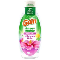 Gain Rinse + Renew Fabric Rinse - Hibiscus Hula - Rinse Out Odors - 48 fl oz