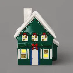 Ceramic LED House Green Christmas - Threshold™