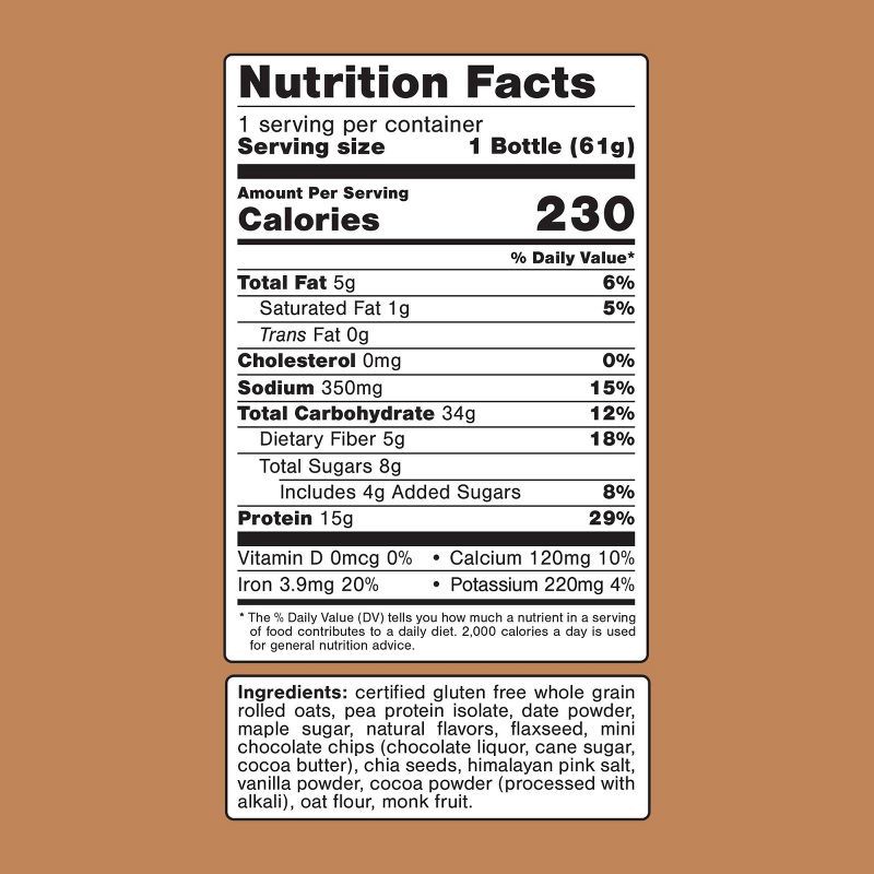 slide 6 of 10, Oats Overnight Chocolate Chip Cookie Dough Breakfast Shake - 2.1oz, 2.1 oz