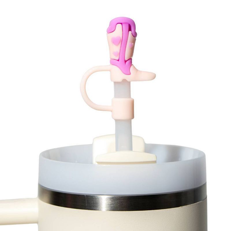 slide 3 of 9, CharCharms 4pk Girly Straw Toppers, 4 ct