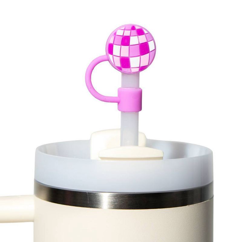 slide 4 of 9, CharCharms 4pk Girly Straw Toppers, 4 ct