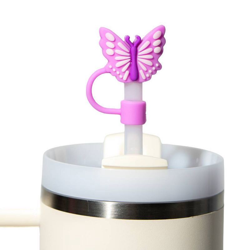 slide 5 of 9, CharCharms 4pk Girly Straw Toppers, 4 ct