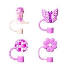 CharCharms 4pk Girly Straw Toppers
