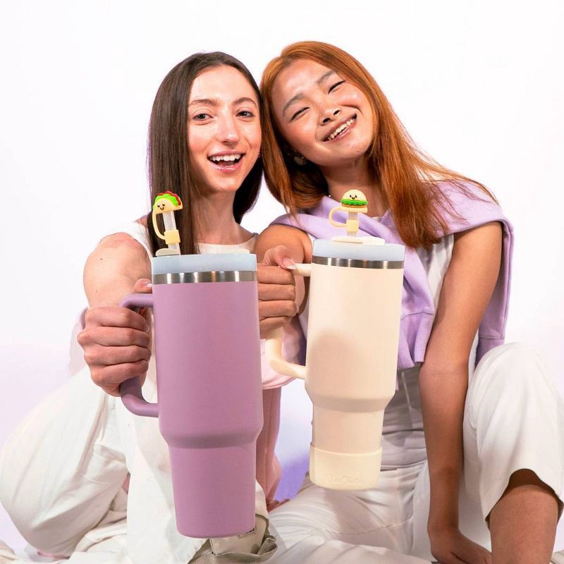 slide 2 of 9, CharCharms 4pk Food Straw Toppers, 4 ct