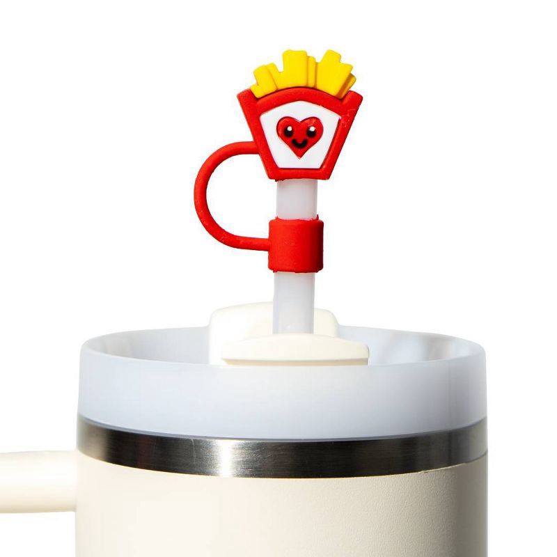 slide 5 of 9, CharCharms 4pk Food Straw Toppers, 4 ct