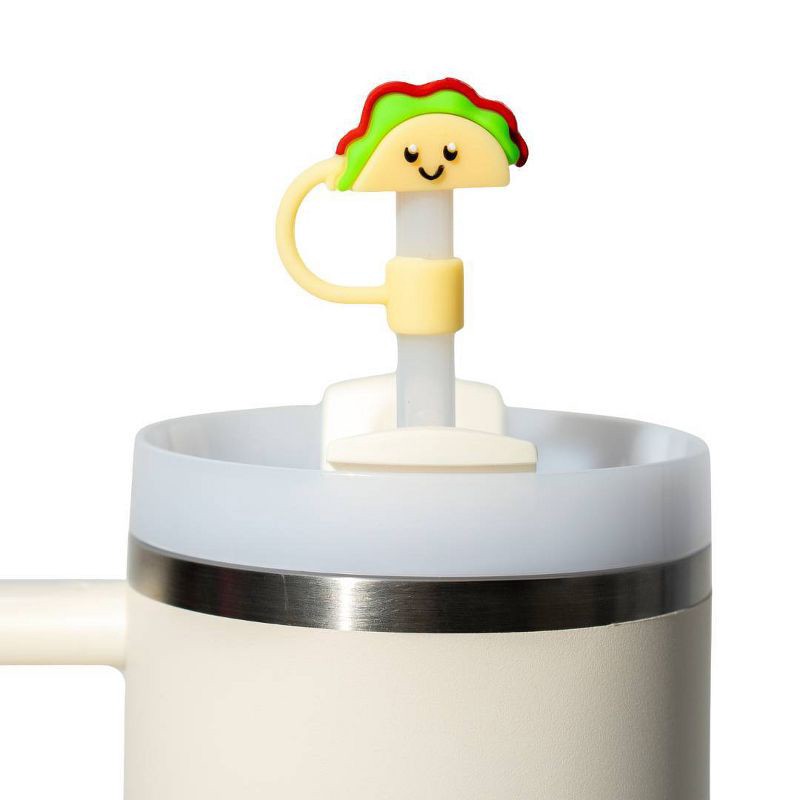 slide 6 of 9, CharCharms 4pk Food Straw Toppers, 4 ct