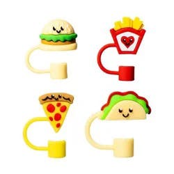 CharCharms 4pk Food Straw Toppers