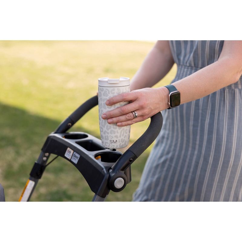 slide 2 of 3, Simple Modern 16oz Voyager Leopard Travel Mug Cream, 16 oz