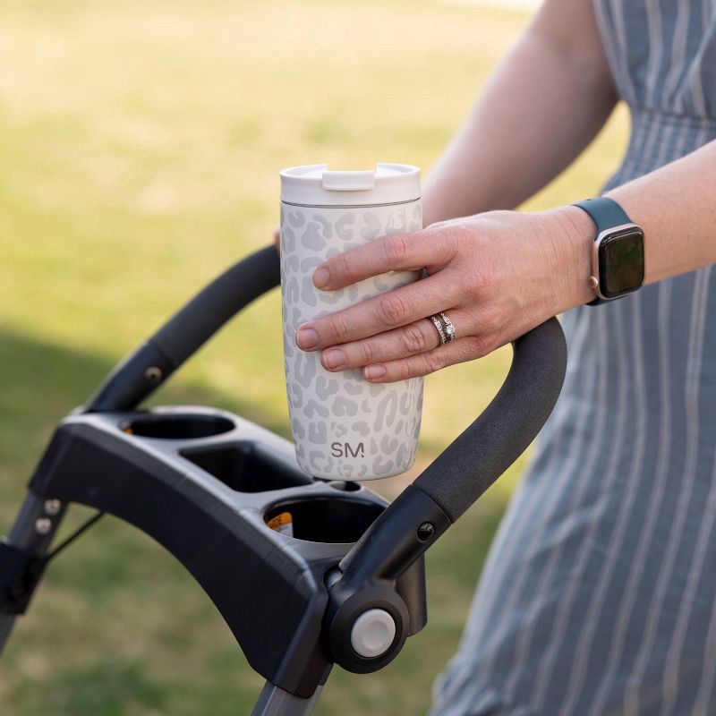 slide 3 of 3, Simple Modern 16oz Voyager Leopard Travel Mug Cream, 16 oz