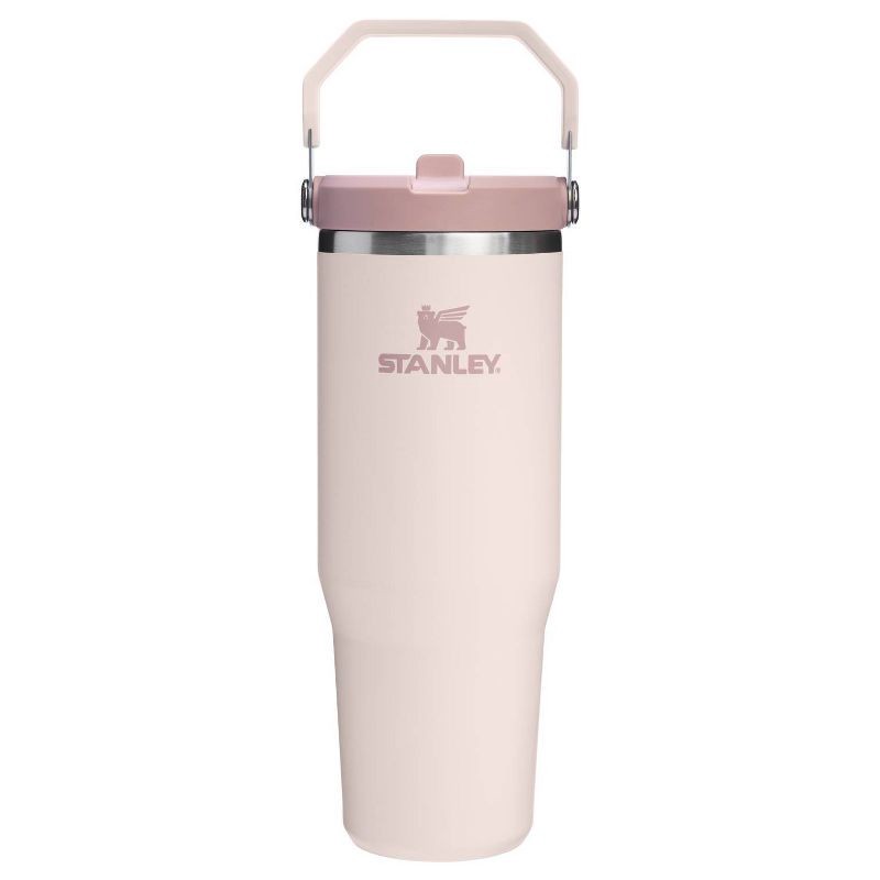 slide 1 of 3, Stanley 30 oz Stainless Steel Ice Flow 2.0 Flip Straw Tumbler Rose Quartz, 30 oz