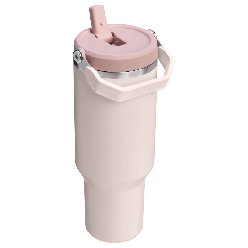slide 2 of 3, Stanley 40 oz Stainless Steel Ice Flow Flip Straw Tumbler Rose Quartz, 40 oz