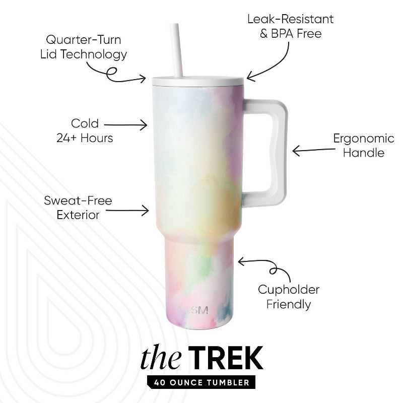 slide 2 of 3, Simple Modern 40oz Trek Cotton Candy Lidded Tumbler, 40 oz