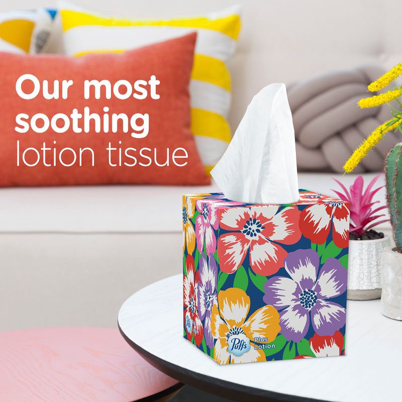 slide 3 of 16, Puffs Plus Lotion Facial Tissue - Exclusive Designs - 6pk/432ct, 6 ct, 432 ct