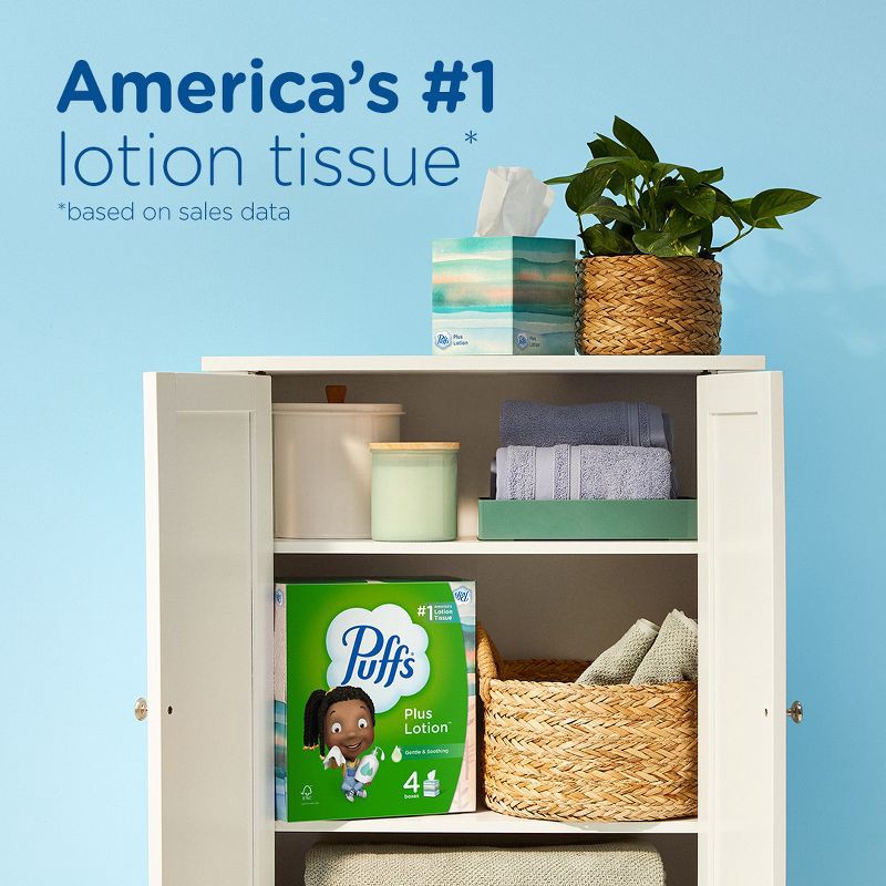 slide 10 of 16, Puffs Plus Lotion Facial Tissue - Exclusive Designs - 6pk/432ct, 6 ct, 432 ct
