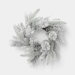 Heavy Flocked Mini Christmas Wreath Green - Room Essentials™