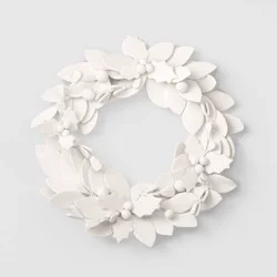 Felt Leaf Mini Christmas Wreath White - Room Essentials™