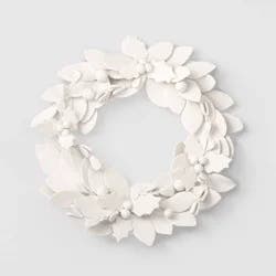 Felt Leaf Mini Christmas Wreath White - Room Essentials™