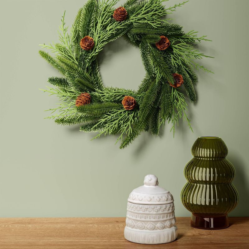 slide 2 of 3, Mix Mini Christmas Wreath Green - Room Essentials™, 1 ct