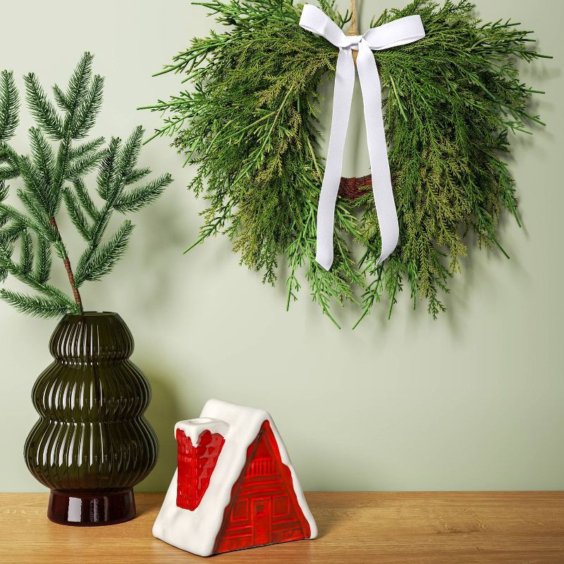 slide 2 of 3, Draping Cedar Mini Christmas Wreath Green - Room Essentials™, 1 ct